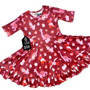 Dino Heart Print Dress
